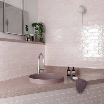 Cassis Rose Pink Metro Bathroom Wall Tile