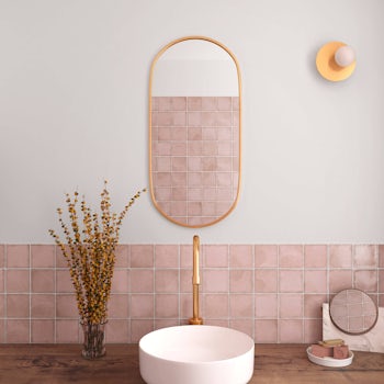 Moraira Pink bathroom square wall tile