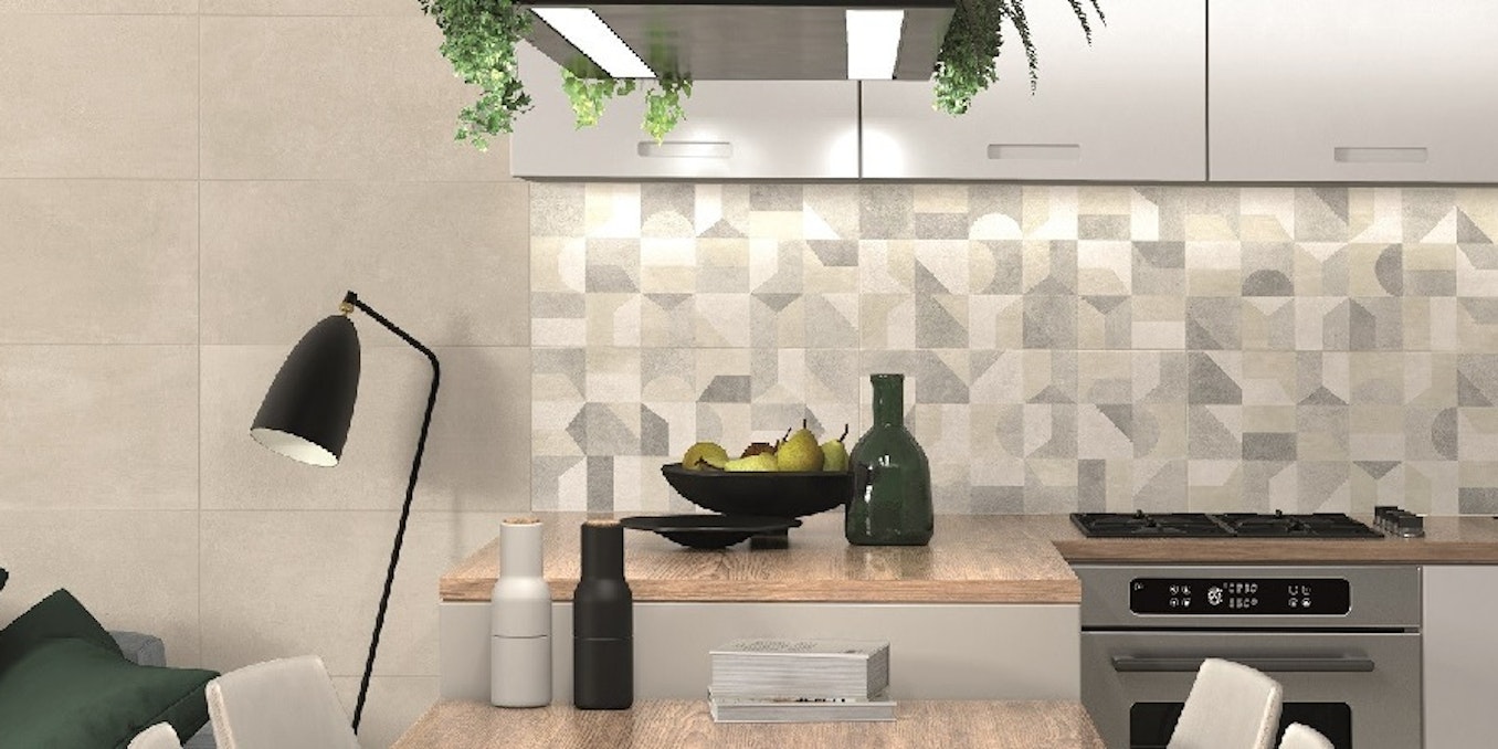 Blissful Beige Kitchen Tiles