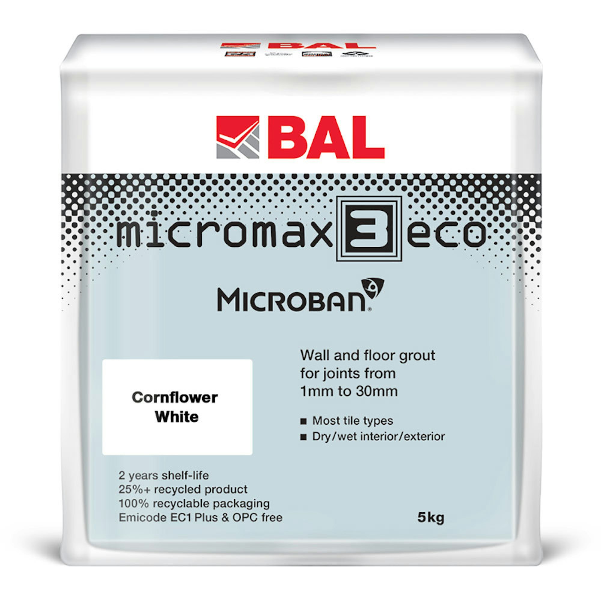 5kg BAL Micromax 3 Eco Cornflower White Grout