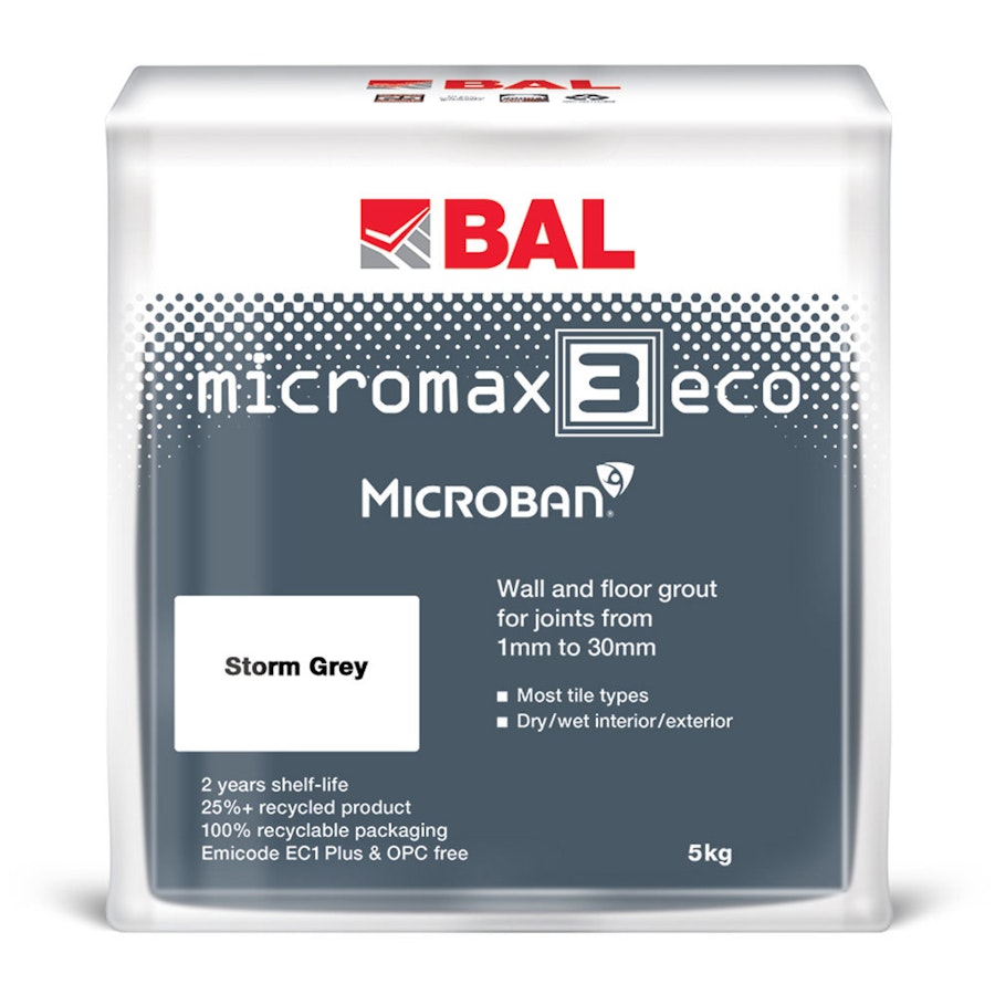 5kg BAL Micromax 3 Eco Storm Grey Grout