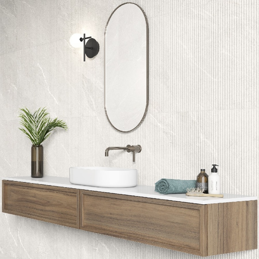 Madone White Textured Decor Wall Tile