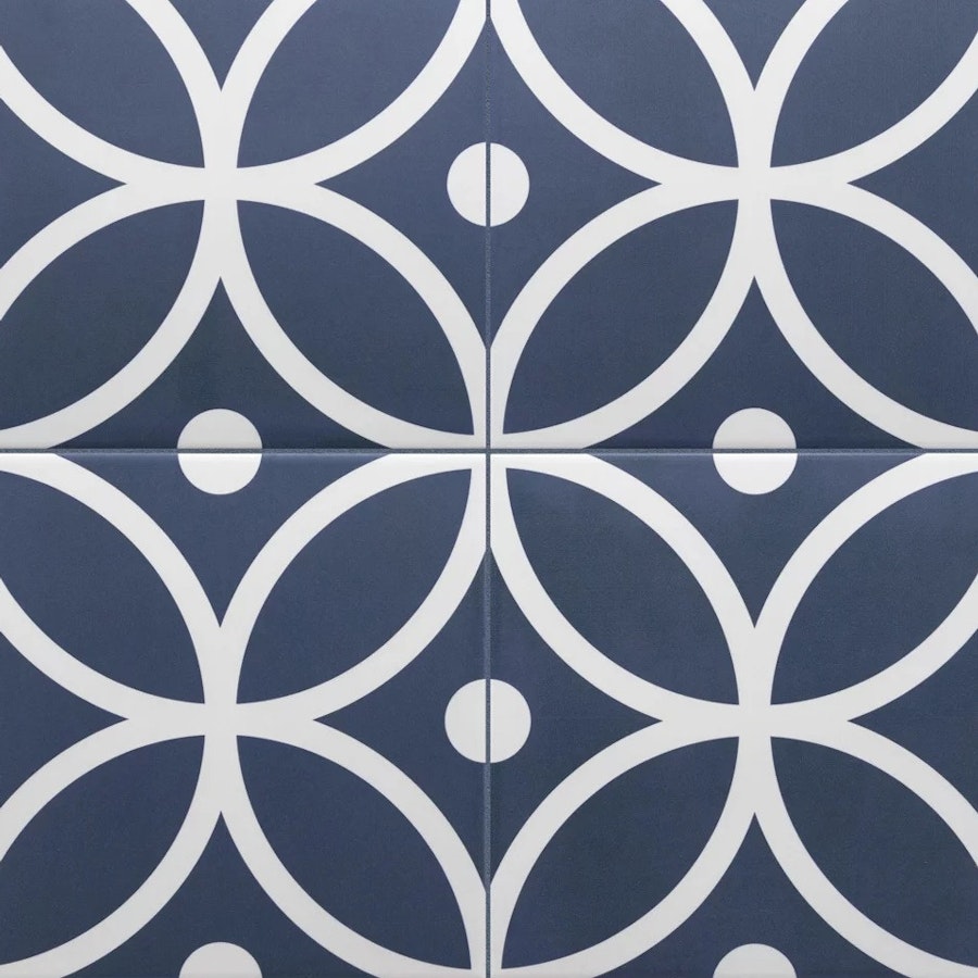 Middleham Hetton Azul Patterned Tile